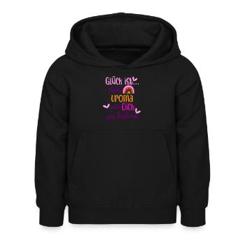 Uroma Urgroßmutter Tasse Geschenkidee - Kinder Hoodie - Schwarz - Vorne - AI Model Kid Female (0cm)