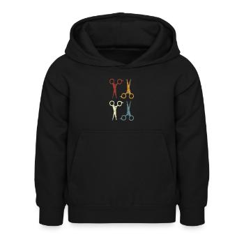 Hairdresser & Hairdresser, Grunge Scissors Design - Kids Hoodie - black - Front - AI Model Kid Female (0cm)