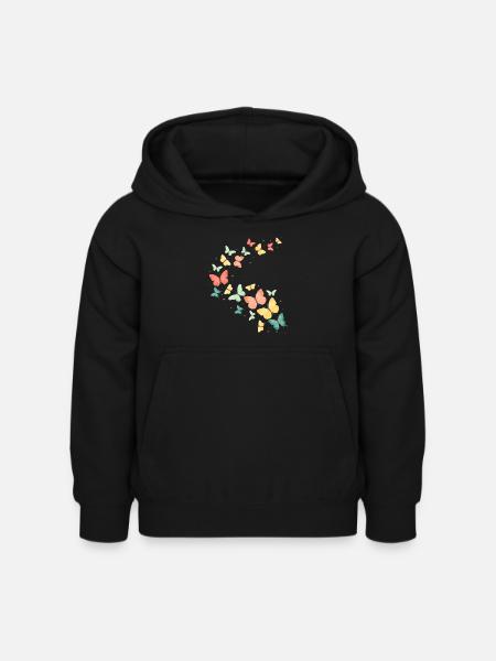Bunter Schmetterling Schmetterlinge - Kinder Hoodie - Schwarz
