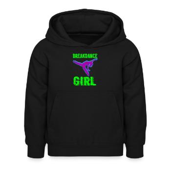 Break dance fille danseuse - Sweat à capuche Enfant - noir - Devant - AI Model Kid Female (0cm)