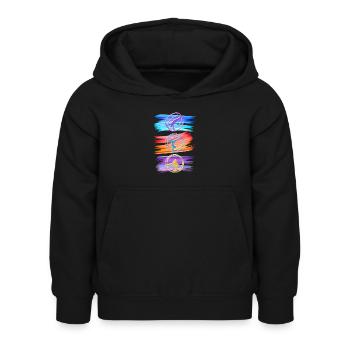 Farbenfrohes Rhönrad mit Rhönradturnerin - Kinder Hoodie - Schwarz - Vorne - AI Model Kid Female (0cm)