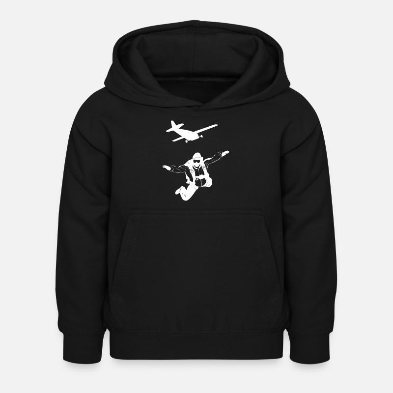 glider parachute drone - Kinder Hoodie - Schwarz
