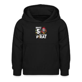 5 jähriger Pirat 5. Geburtstag Achtung Ich Bin 5 - Kinder Hoodie - Schwarz - Vorne - AI Model Kid Female (0cm)