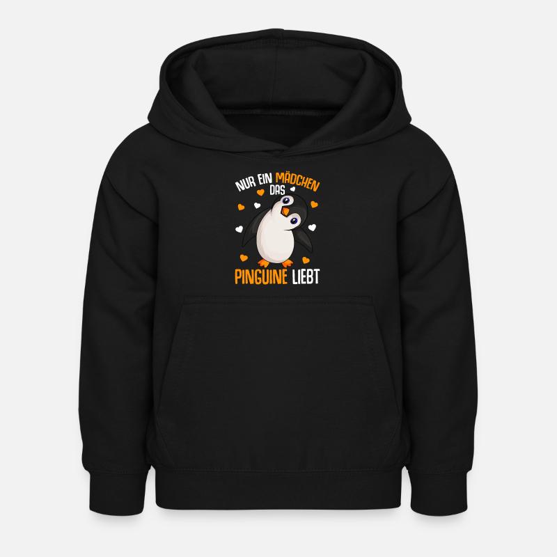 Pinguin Nur ein Mädchen das Pinguine liebt - Kinder Hoodie - Schwarz