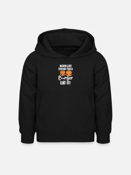 Burger - Kinder Hoodie - Schwarz