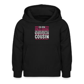 Cousine und Cousin - Kinder Hoodie - Schwarz - Vorne - AI Model Kid Female (0cm)