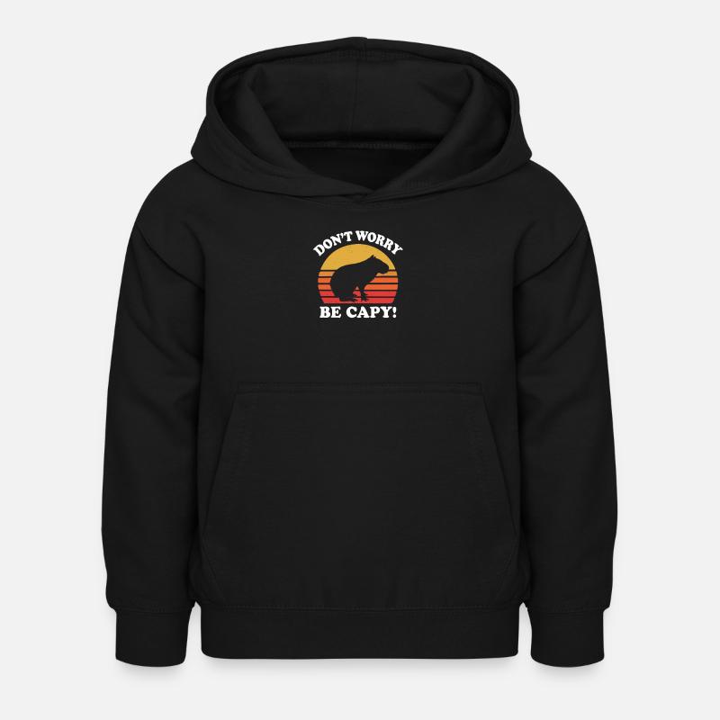 Capybara - Kinder Hoodie - Schwarz