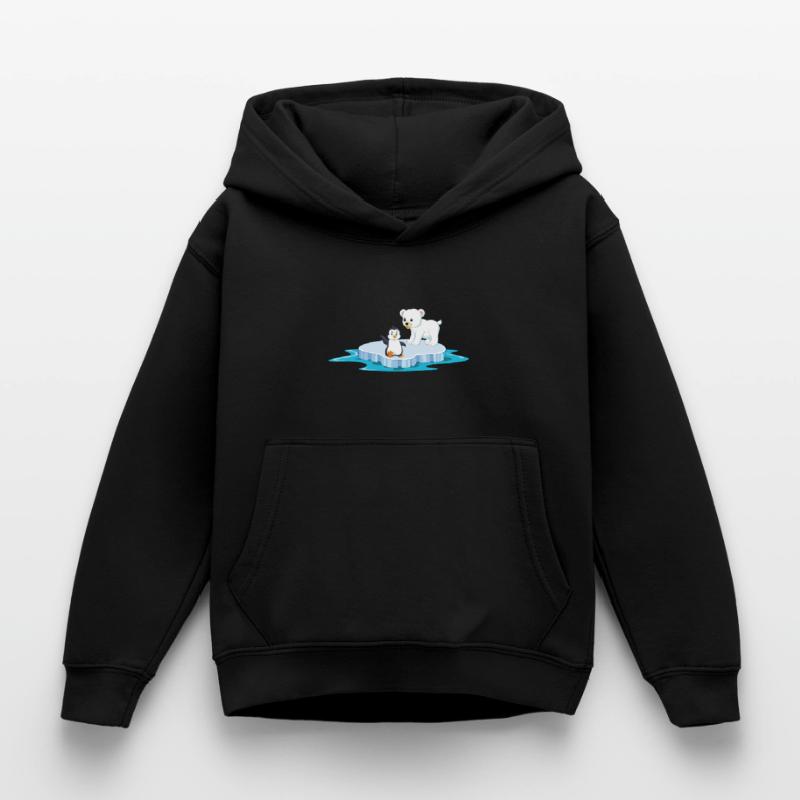 niedlicher Eisbär und Pinguin auf Eisscholle Eis Kinder Hoodie