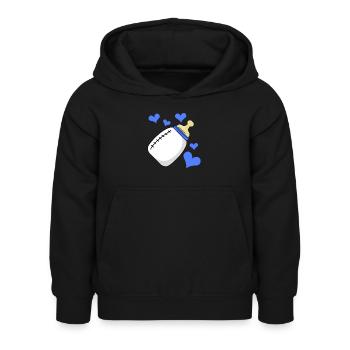 Bouteille de lait Garçon enceinte naissance - Sweat à capuche Enfant - noir - Devant - AI Model Kid Female (0cm)