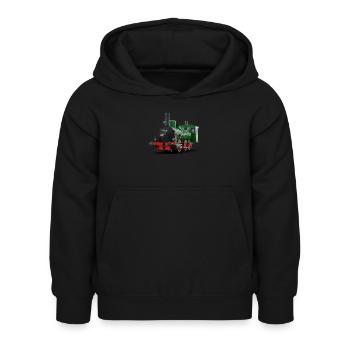 Dampflok Zug I Eisenbahn Lokomotive - Kinder Hoodie - Schwarz - Vorne - AI Model Kid Female (0cm)