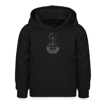 Kornkreis Sacred Geometry Alien Talks - Kinder Hoodie - Schwarz - Vorne - AI Model Kid Female (0cm)