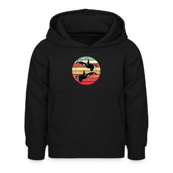 Orque - Rétro - Sweat à capuche Enfant - noir - Devant - AI Model Kid Female (0cm)