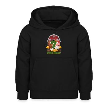 7. Geburtstag - Kinder Hoodie - Schwarz - Vorne - AI Model Kid Female (0cm)