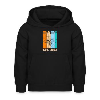 2. Kind 2023 Papa 2 Kinder Vater - Kinder Hoodie - Schwarz - Vorne - AI Model Kid Female (0cm)