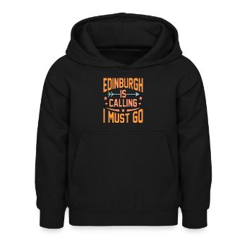 Edinburgh Travel Gift - Kids Hoodie - black - Front - AI Model Kid Female (0cm)