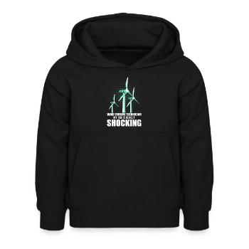 Windrad Windkraft Windenergie - Kinder Hoodie - Schwarz - Vorne - AI Model Kid Female (0cm)