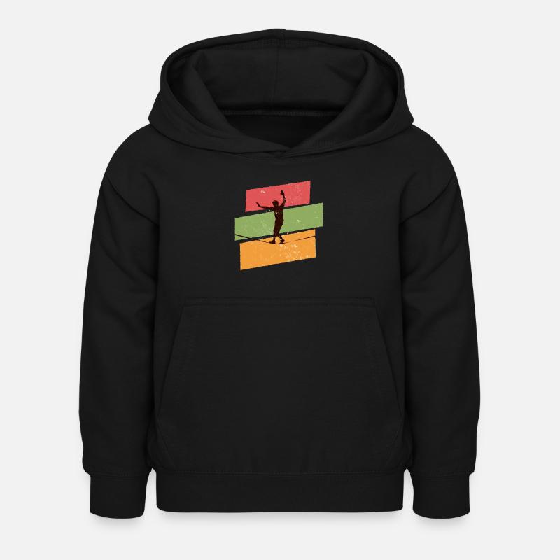 Slackline rétro vintage - Sweat à capuche Enfant - noir