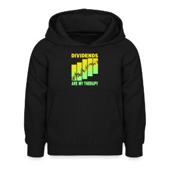 Dividends are my Therapy - Kids Hoodie - black - Front - AI Model Kid Female (0cm)