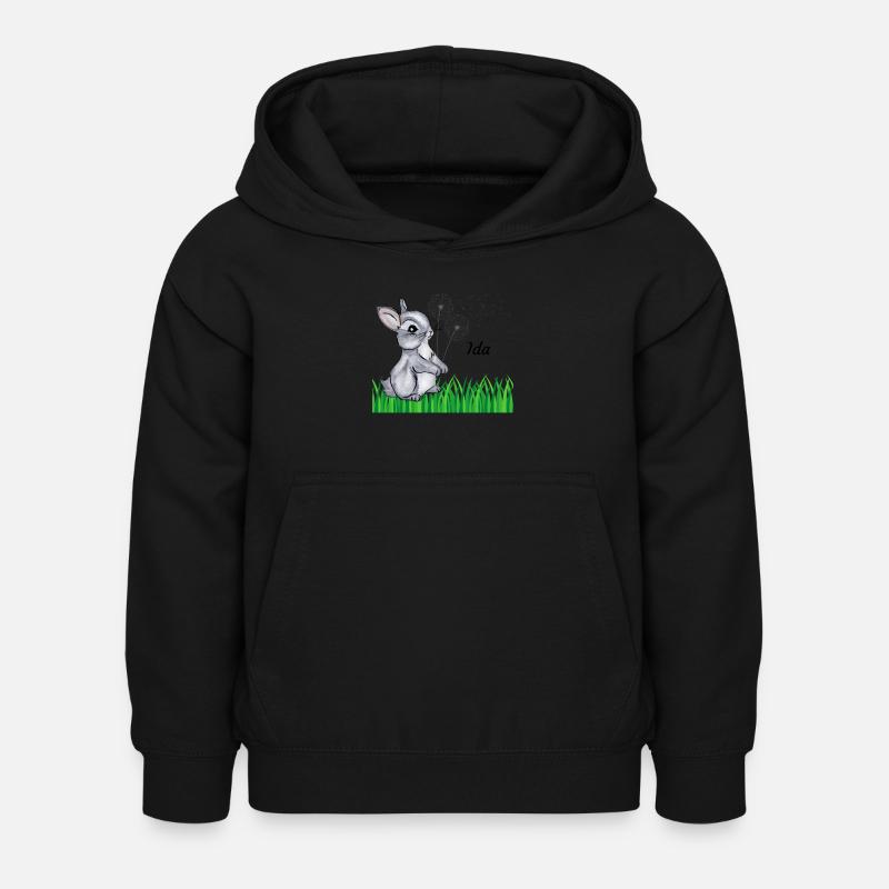 Nom de lapin Cadeau Ida - Sweat à capuche Enfant - noir