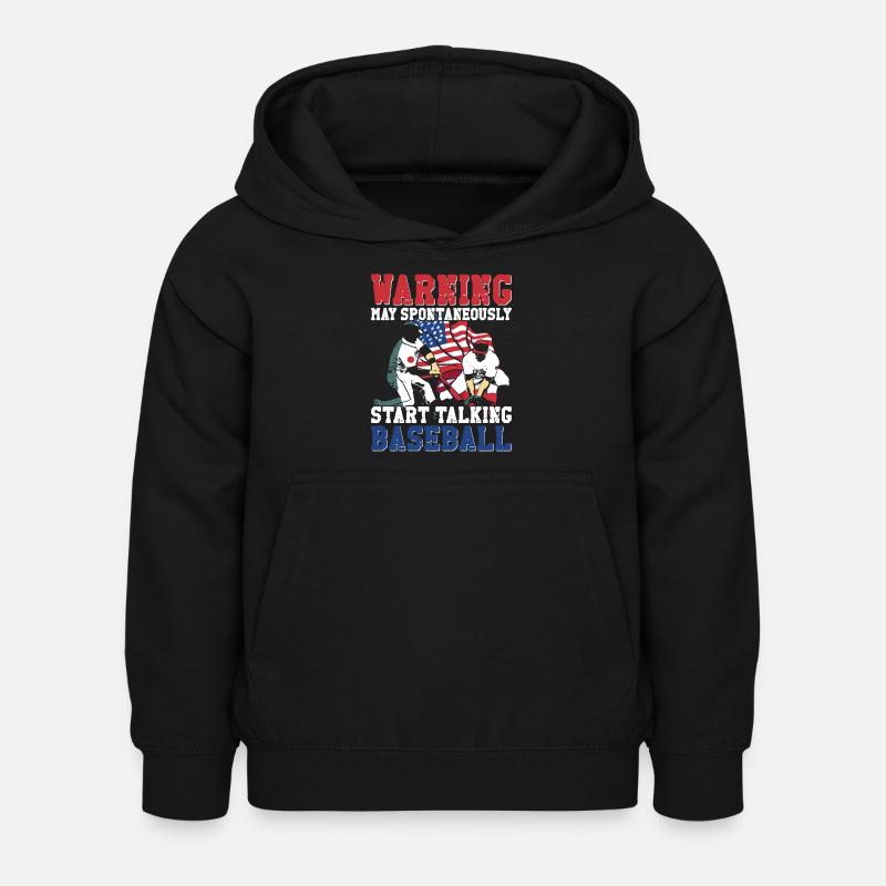 Fan de baseball Vintage Drapeau américain - Sweat à capuche Enfant - noir
