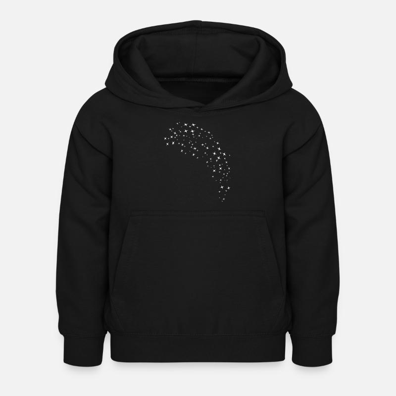 Weisser Sternenhimmel - Kinder Hoodie - Schwarz
