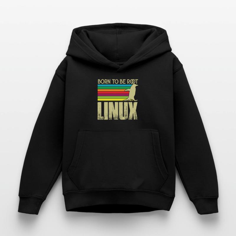 Linux Born to be root Admin Linux Kids Hoodie