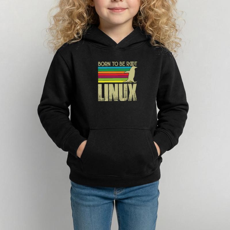 Linux Born to be root Admin Linux Kids Hoodie