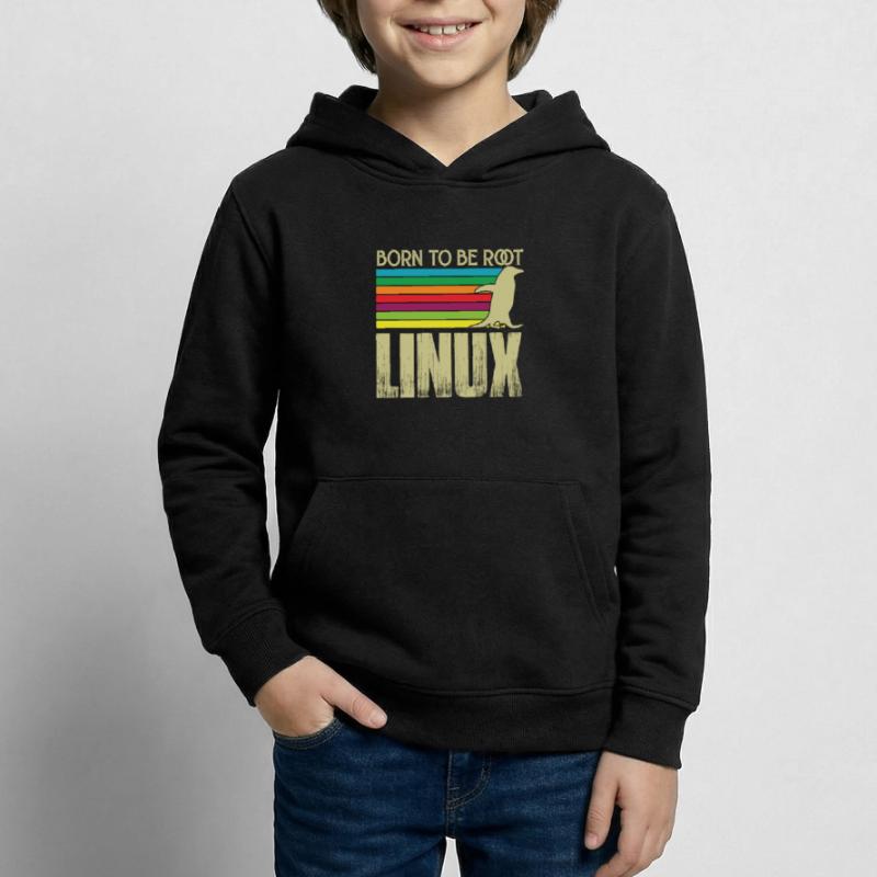 Linux Born to be root Admin Linux Kids Hoodie