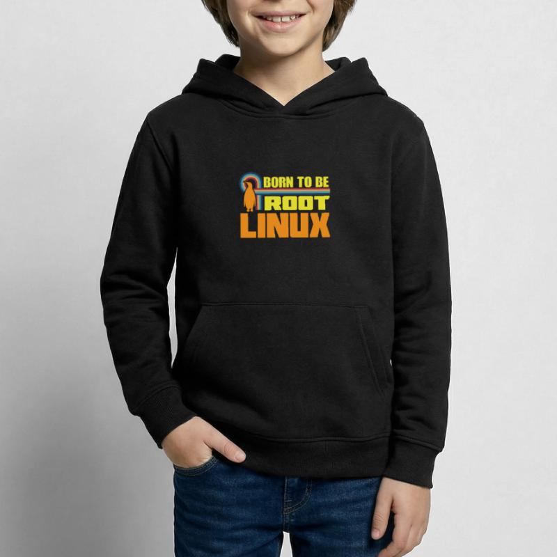 Linux Born To Be Root Nerd zum Coding Geek Kids Hoodie