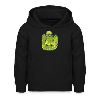 Vegetarian Vegetable Gift Idea Funny Cucumber - Kids Hoodie - black - Front - AI Model Kid Female (0cm)
