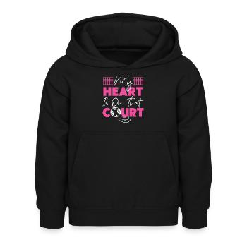 Volleyball Player Team My Heart Is - Kids Hoodie - black - Front - AI Model Kid Female (0cm)
