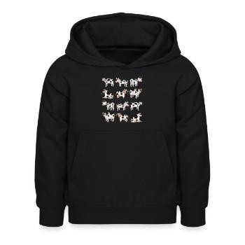 Kuh - Kinder Hoodie - Schwarz - Vorne - AI Model Kid Female (0cm)