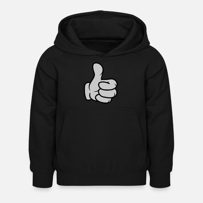 Comic Hand Pollice in su - Felpa con cappuccio per bambini - nero