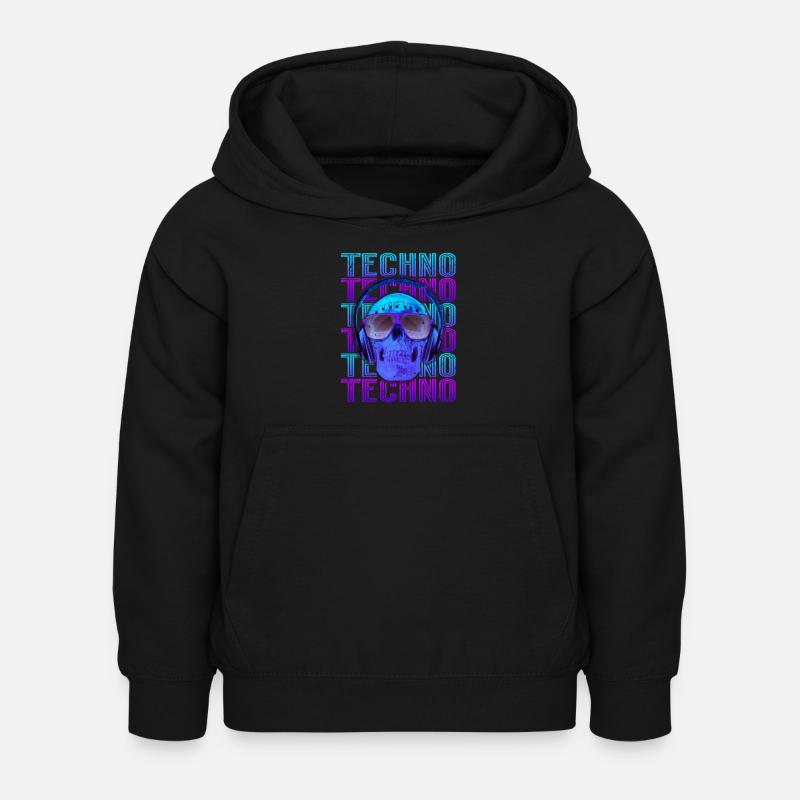 Techno Musik - Kinder Hoodie - Schwarz
