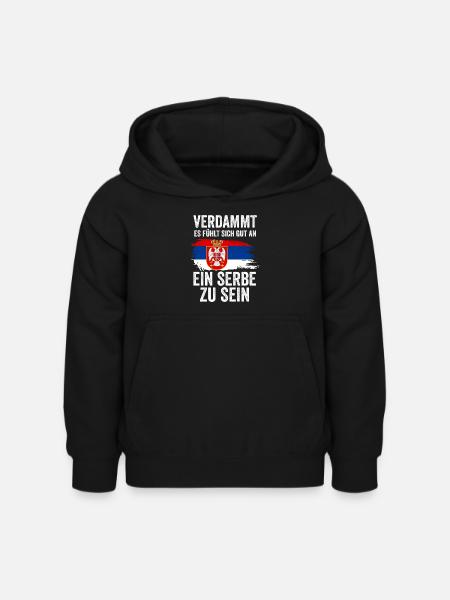 Serbien Serbe Serbisches - Kinder Hoodie - Schwarz