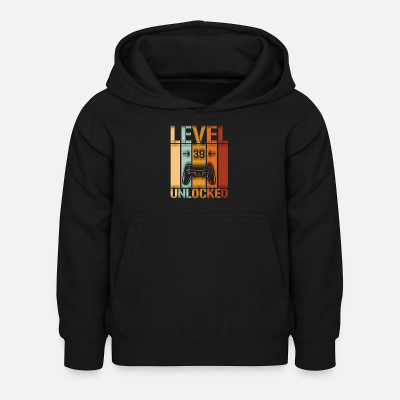 39e anniversaire Niveau 39 débloqué - Sweat à capuche Enfant - noir