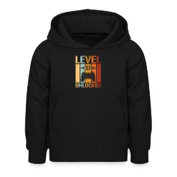 57th Birthday Level 57 unlocked - Kids Hoodie - black - Front - AI Model Kid Female (0cm)