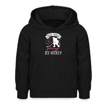 Echte Mädchen spielen Eishockey - Kinder Hoodie - Schwarz - Vorne - AI Model Kid Female (0cm)