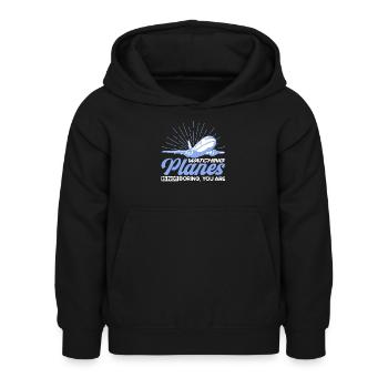 Flugzeug Pilot Flugzeuge Flugzeug Landung Geschenk - Kinder Hoodie - Schwarz - Vorne - AI Model Kid Female (0cm)