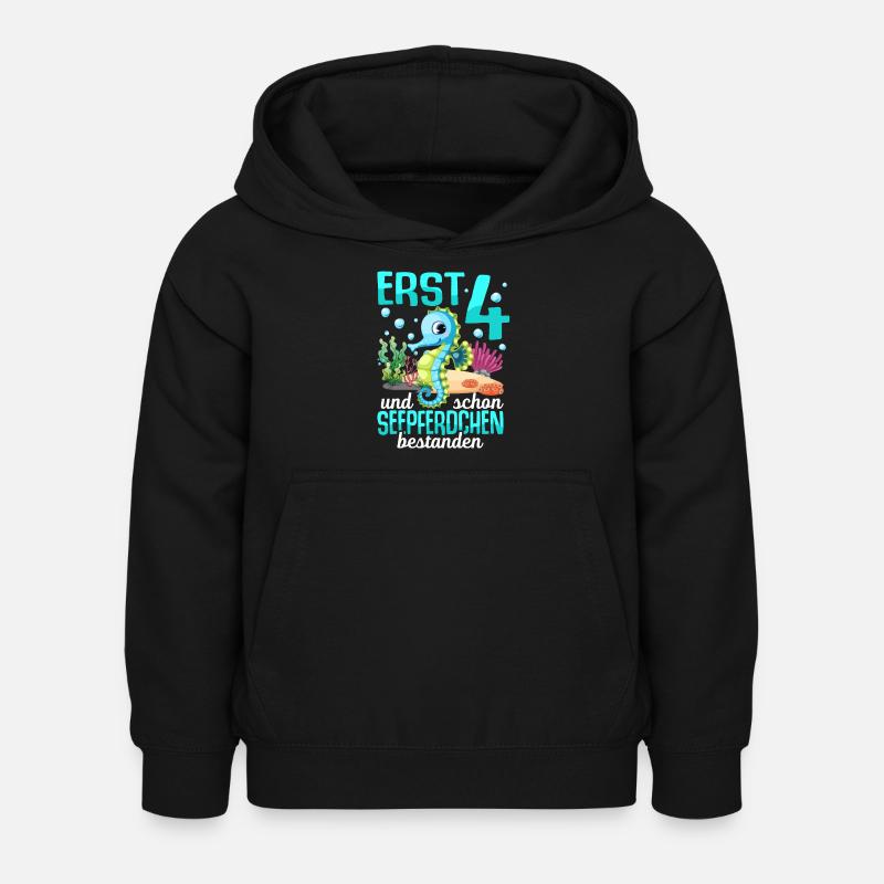 Seepferdchen Abzeichen Seepferdchen bestanden - Kinder Hoodie - Schwarz