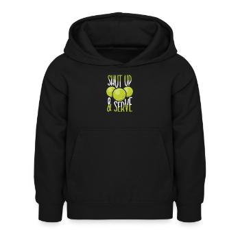 Joueur de tennis présent Tennis Club Coach Sport - Sweat à capuche Enfant - noir - Devant - AI Model Kid Female (0cm)