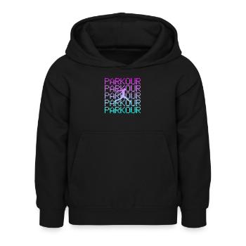 parkour - Sweat à capuche Enfant - noir - Devant - AI Model Kid Female (0cm)