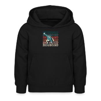 Snowboard - Kinder Hoodie - Schwarz - Vorne - AI Model Kid Female (0cm)