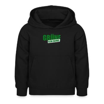 Grüne Nein Danke - Kinder Hoodie - Schwarz - Vorne - AI Model Kid Female (0cm)