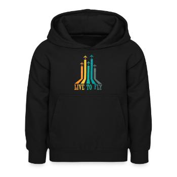 Pilot Flugzeug fliegen Flugsport Geschenkidee - Kinder Hoodie - Schwarz - Vorne - AI Model Kid Female (0cm)