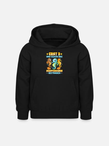 Seepferdchen bestanden - Kinder Hoodie - Schwarz