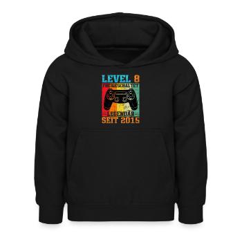 Gaming Geburtstag 2015 Level 8 - Kinder Hoodie - Schwarz - Vorne - AI Model Kid Female (0cm)