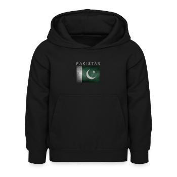 Pakistan Flag - Kids Hoodie - black - Front - AI Model Kid Female (0cm)