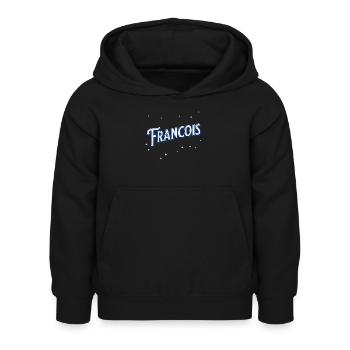 Le nom de François personnalisé - Sweat à capuche Enfant - noir - Devant - AI Model Kid Female (0cm)