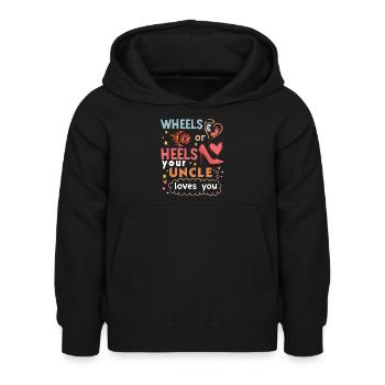 Wheels or Heels your Uncle loves you - Kids Hoodie - black - Front - AI Model Kid Female (0cm)